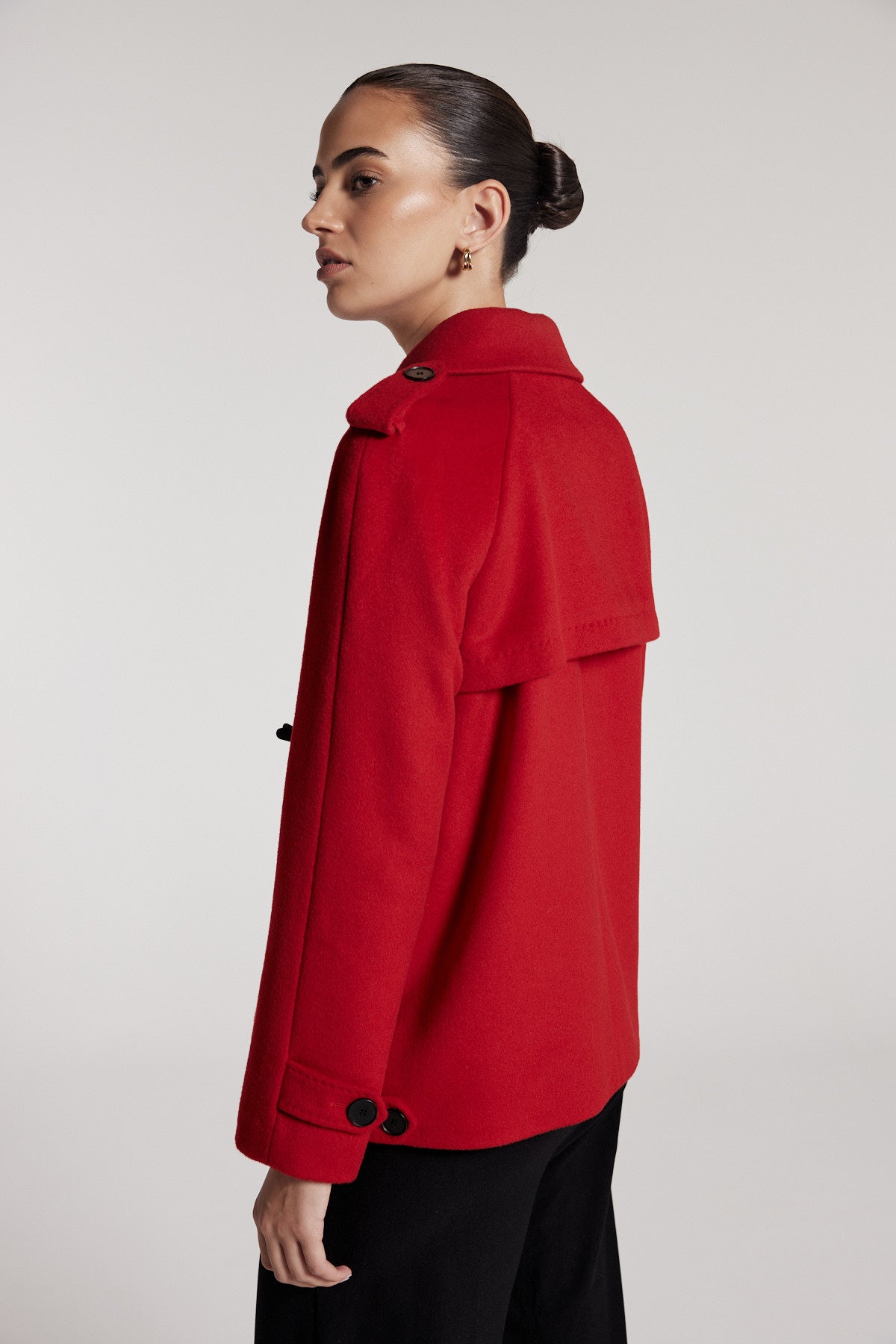 Patricia Pea Coat - Red-Perri Cutten