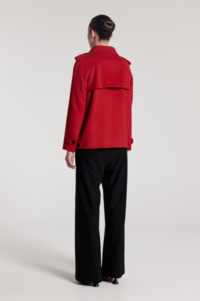 Patricia Pea Coat - Red-Perri Cutten