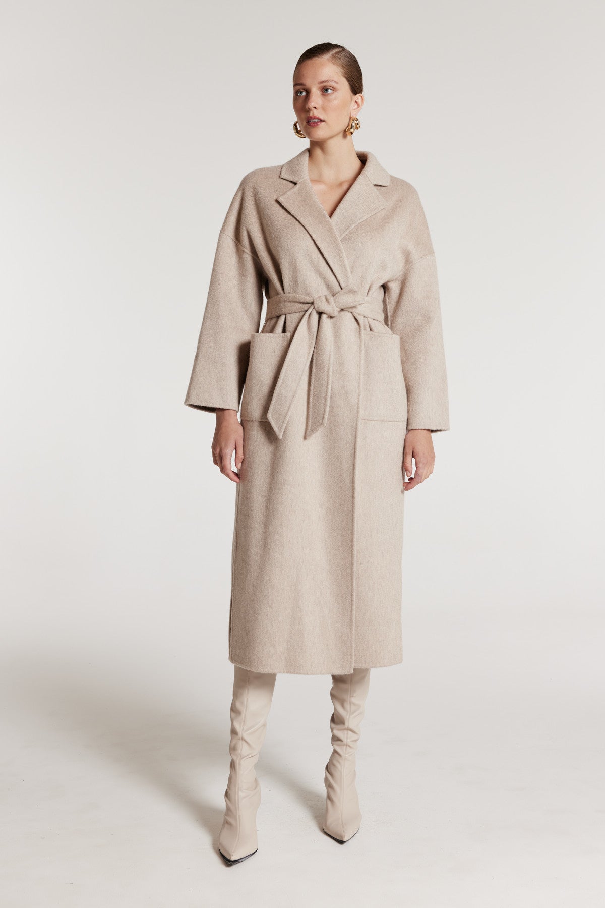 Wrap Coat - Oyster-Perri Cutten