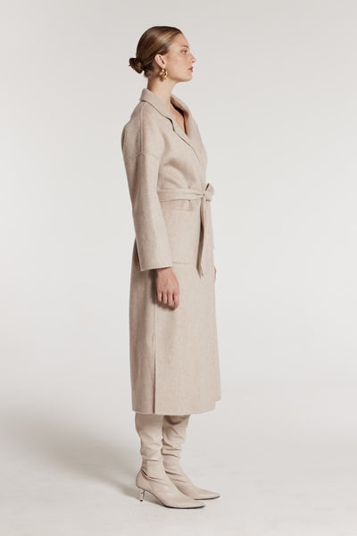 Wrap Coat - Oyster-Perri Cutten