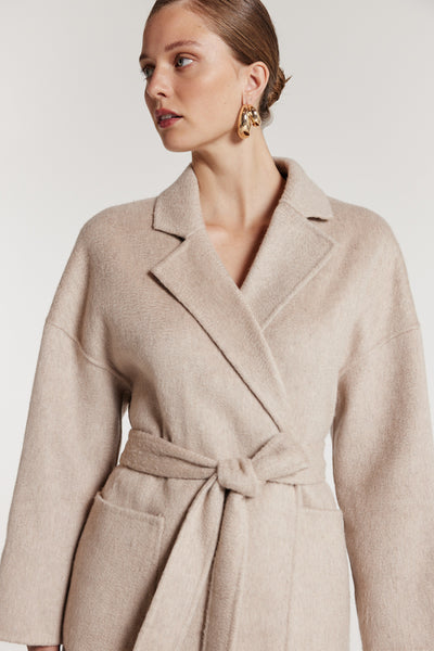 Wrap Coat - Oyster-Perri Cutten