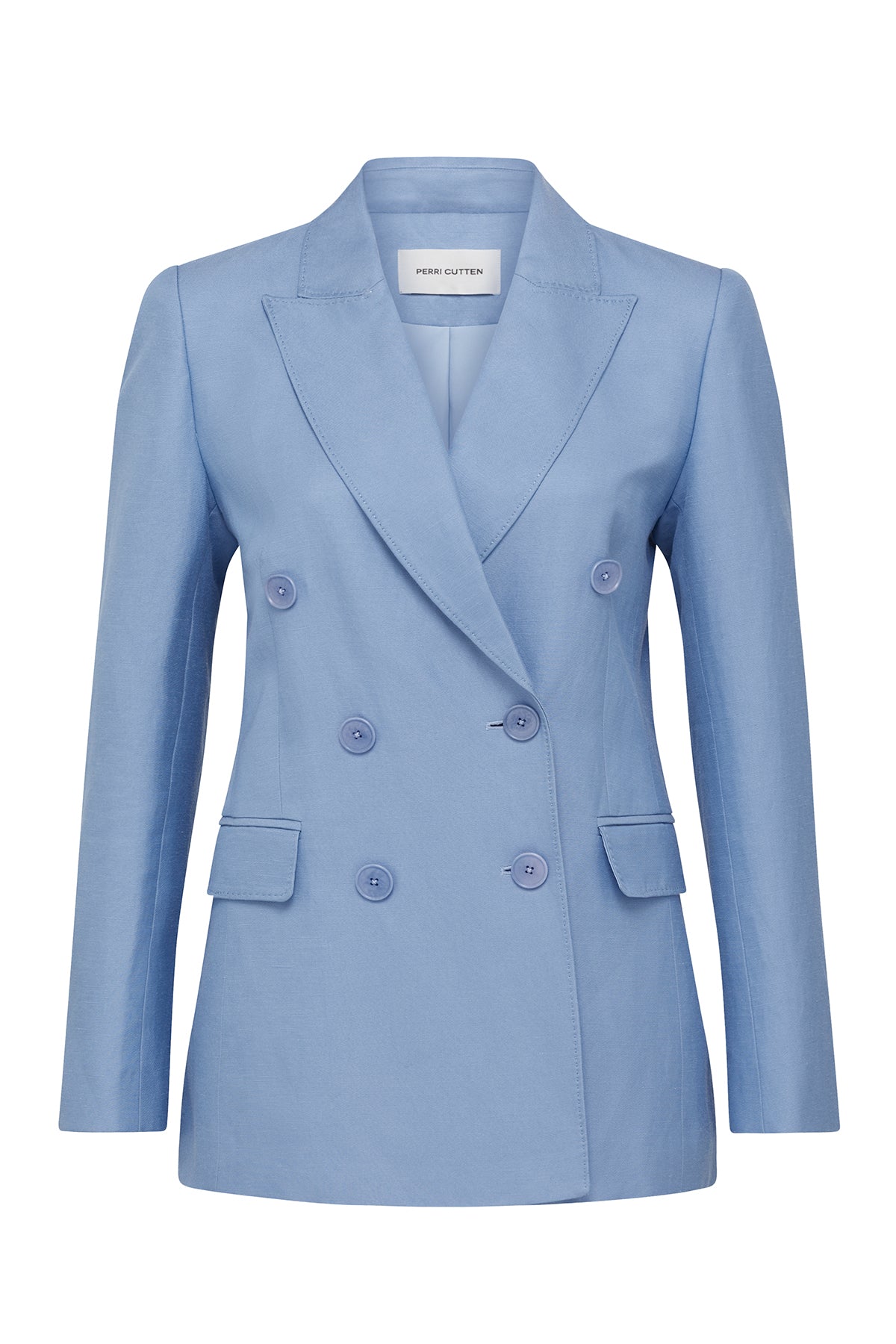 Lea Linen Jacket - Powder Blue-Perri Cutten