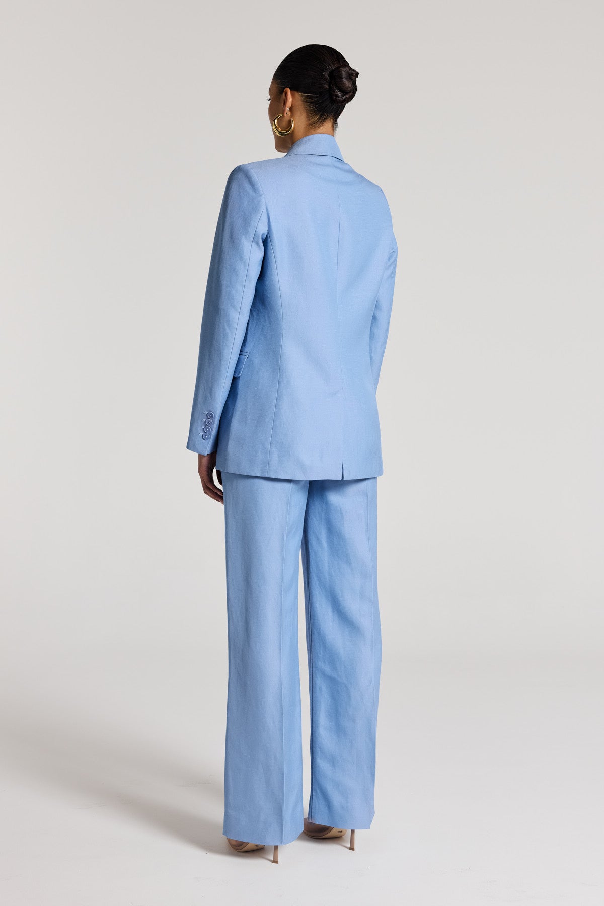 Lea Linen Jacket - Powder Blue-Perri Cutten