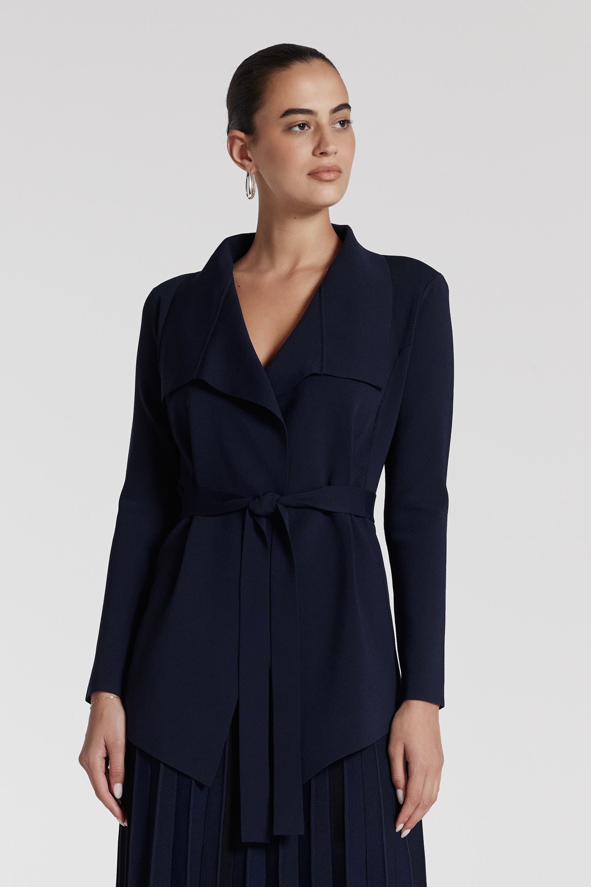 Ari Crepe Jacket - Navy-Perri Cutten