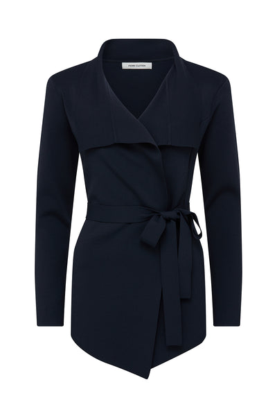 Ari Crepe Jacket - Navy-Perri Cutten