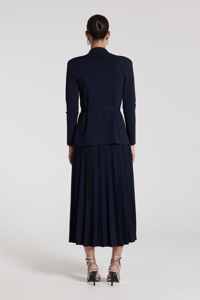 Ari Crepe Jacket - Navy-Perri Cutten