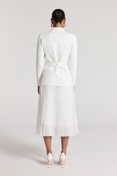 Milano Knit Jacket - White-Perri Cutten