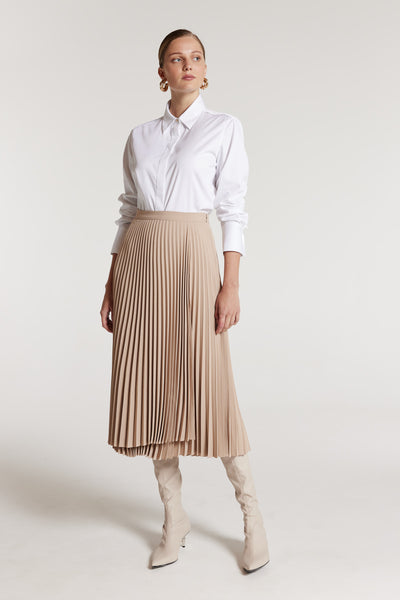 Wrap Pleat Skirt - Dark Gold-Perri Cutten