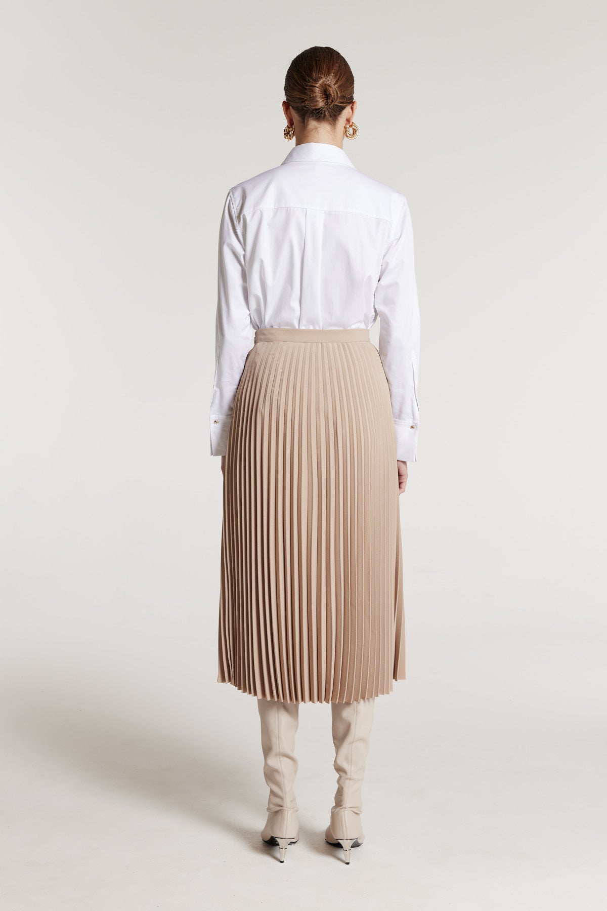 Wrap Pleat Skirt - Dark Gold-Perri Cutten