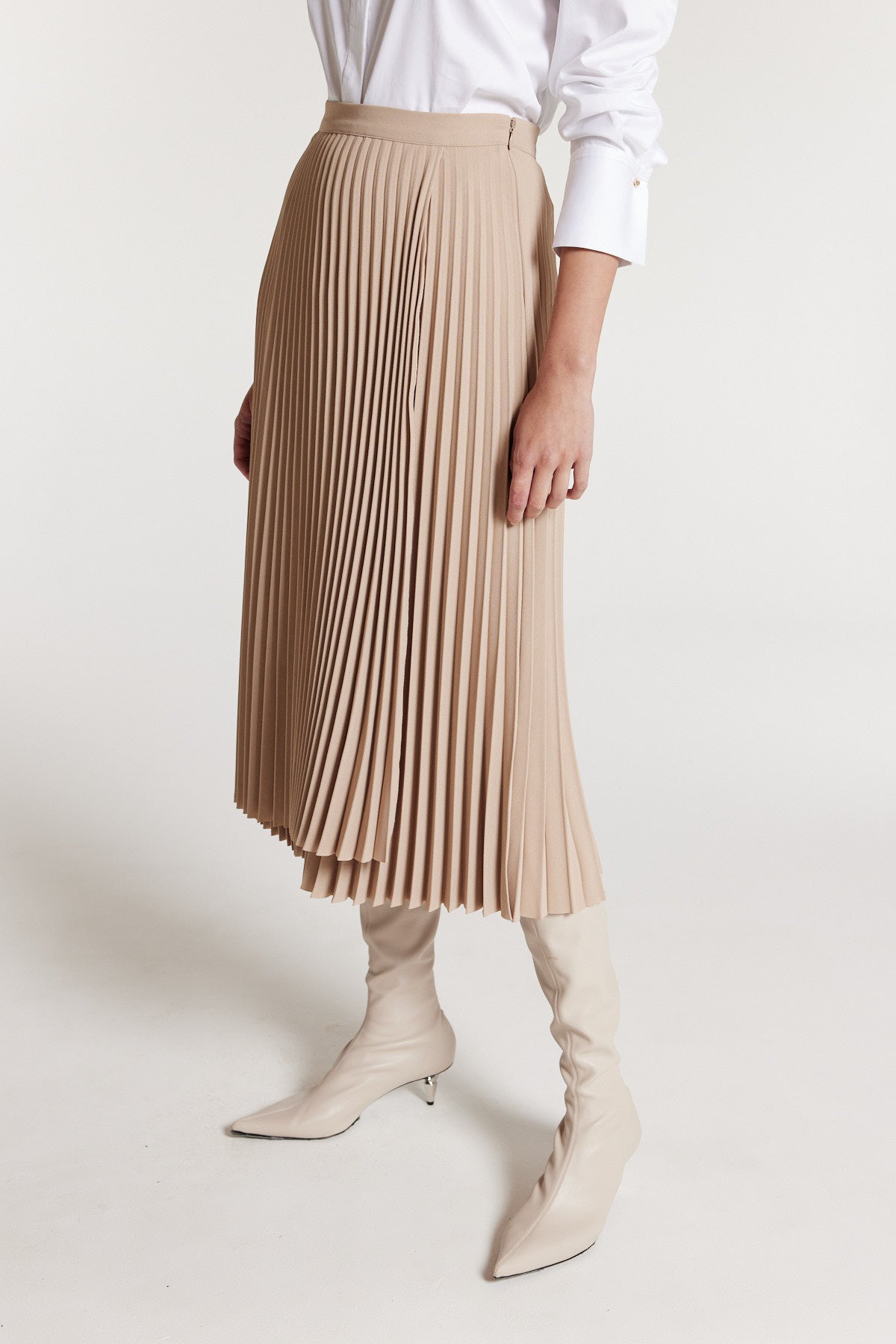 Wrap Pleat Skirt - Dark Gold-Perri Cutten