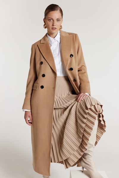 Wrap Pleat Skirt - Dark Gold-Perri Cutten