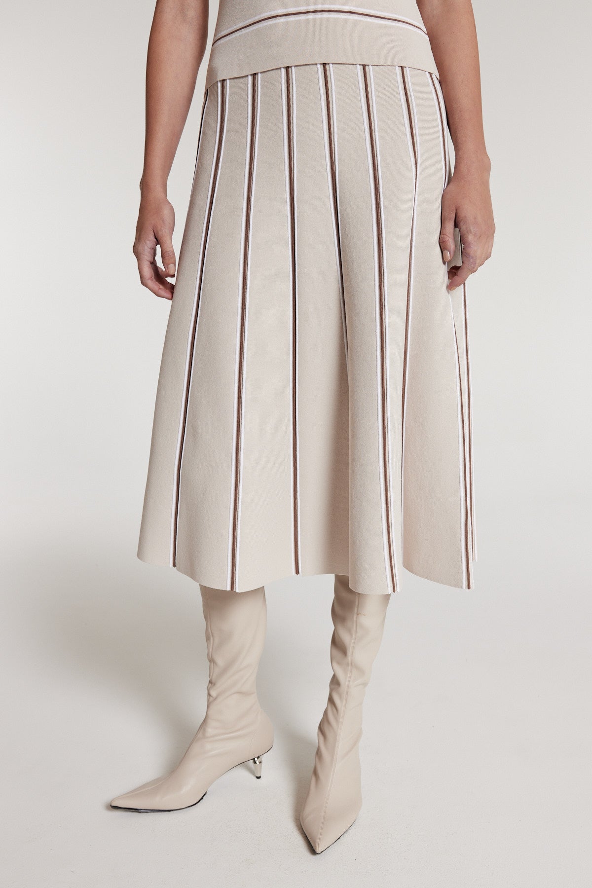 Gabriela Knit Skirt - Oyster/Spice-Perri Cutten