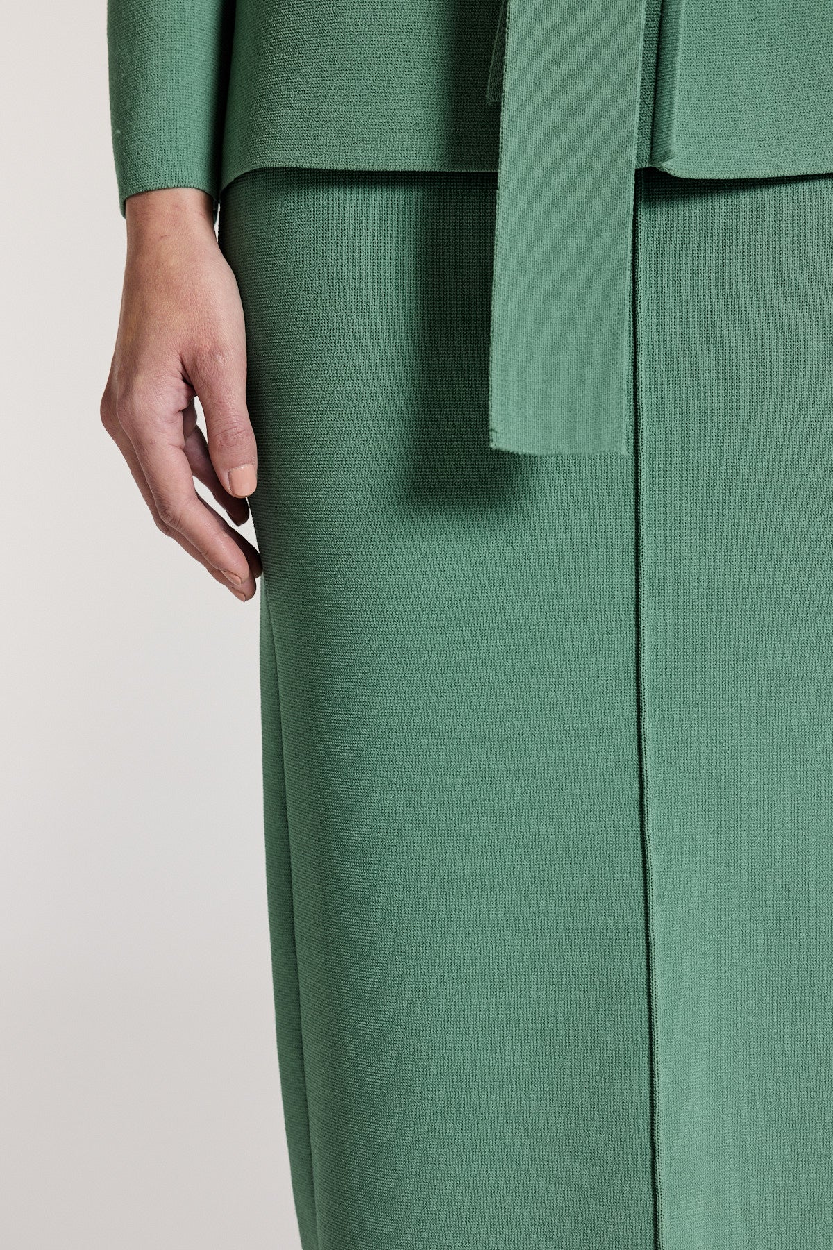 Ella Crepe Knit Skirt - Powder Green-Perri Cutten