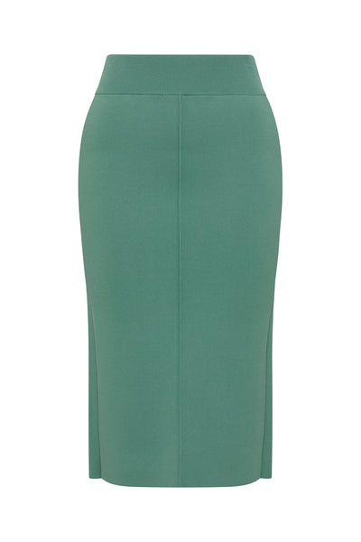 Ella Crepe Knit Skirt - Powder Green-Perri Cutten