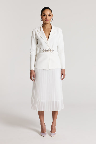 Stella Pleat Skirt - White-Perri Cutten