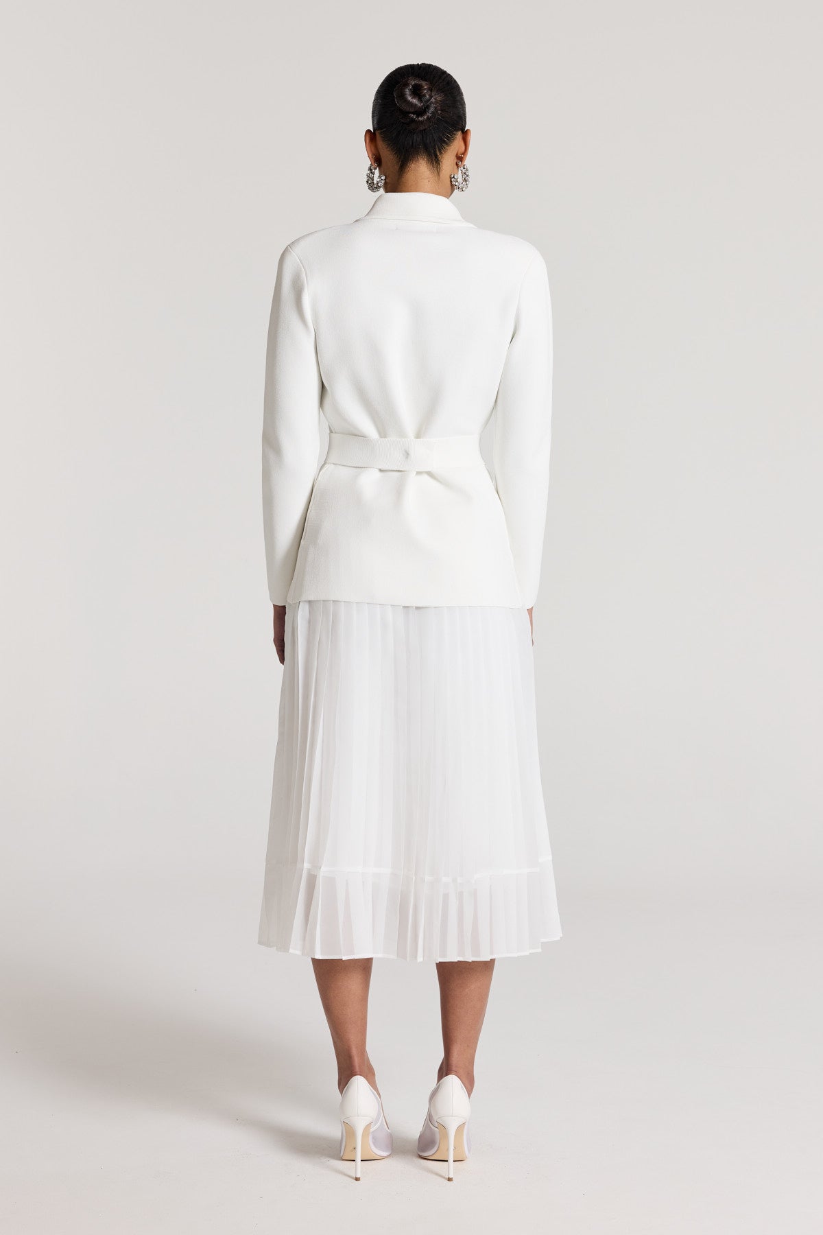 Stella Pleat Skirt - White-Perri Cutten