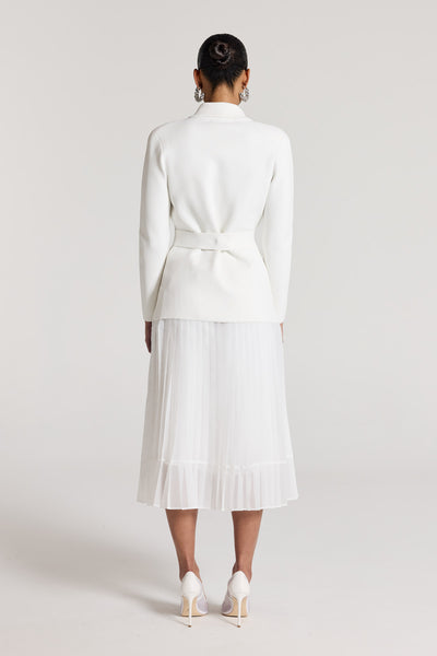 Stella Pleat Skirt - White-Perri Cutten