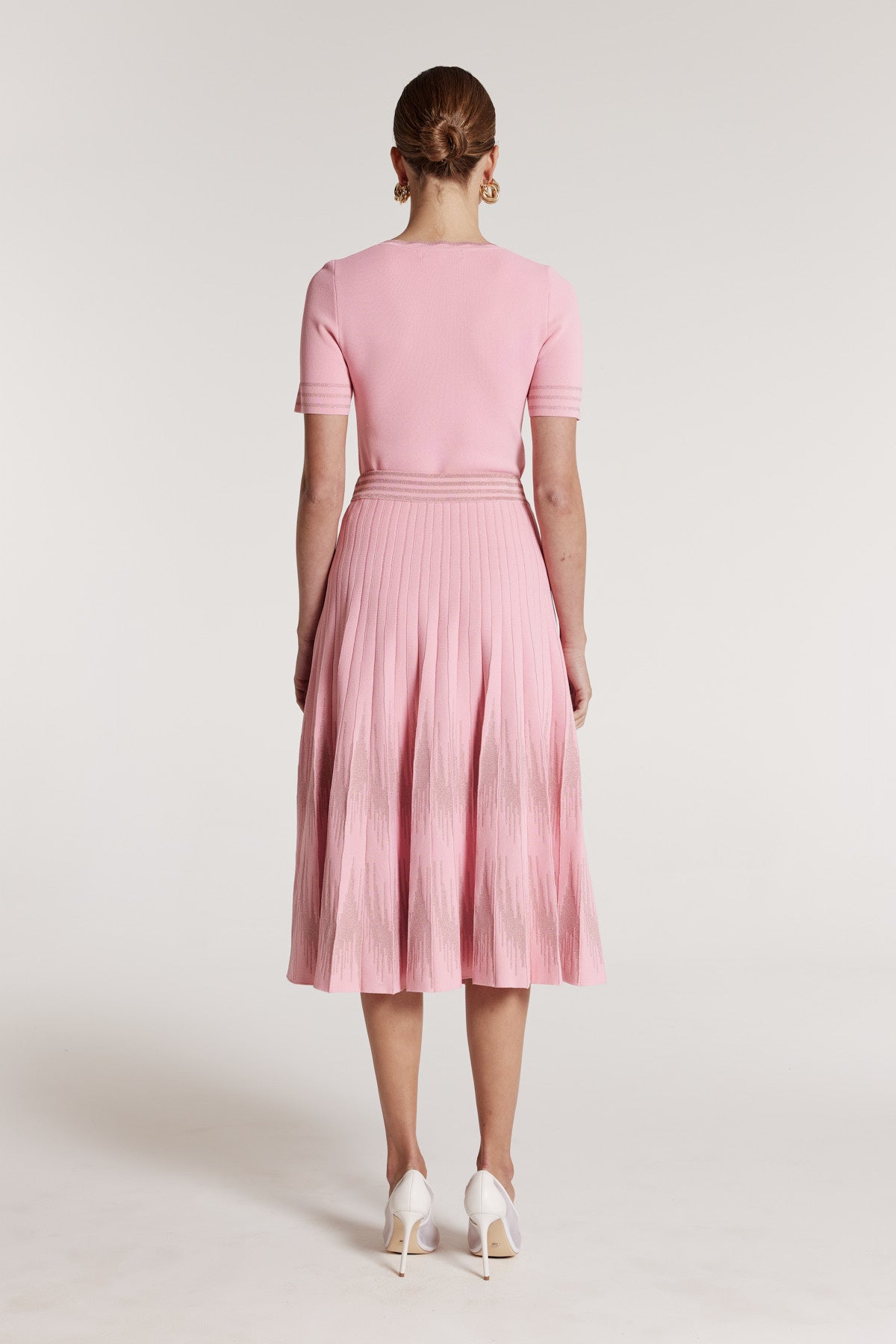 Lurex Knit Skirt - Pink-Perri Cutten