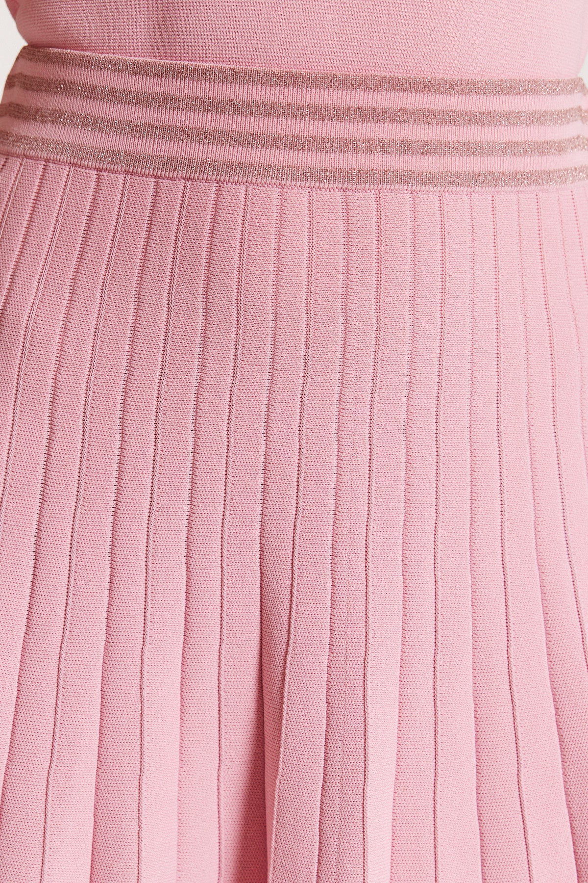 Lurex Knit Skirt - Pink-Perri Cutten