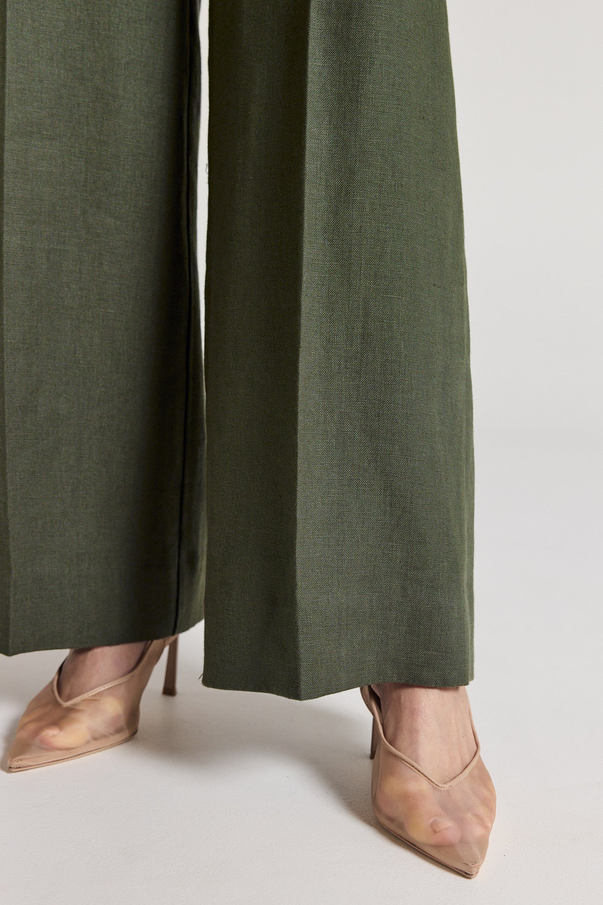 Nora Linen Pant - Muted Green-Perri Cutten