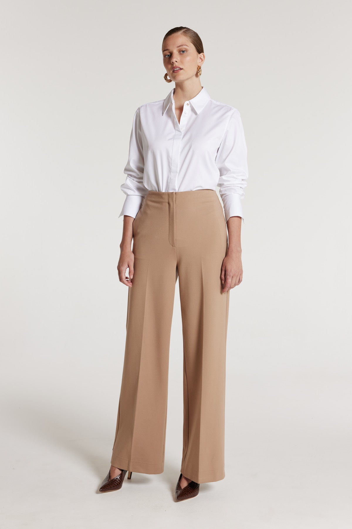 Stretch Wide Pant - Wheat-Perri Cutten