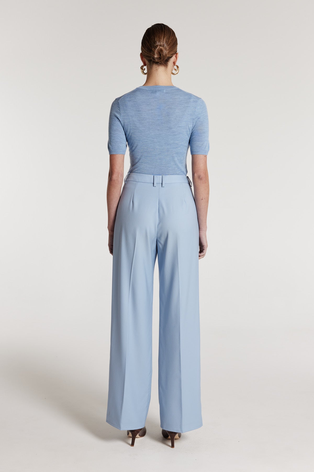 Classic Wool Pant - Pale Blue-Perri Cutten