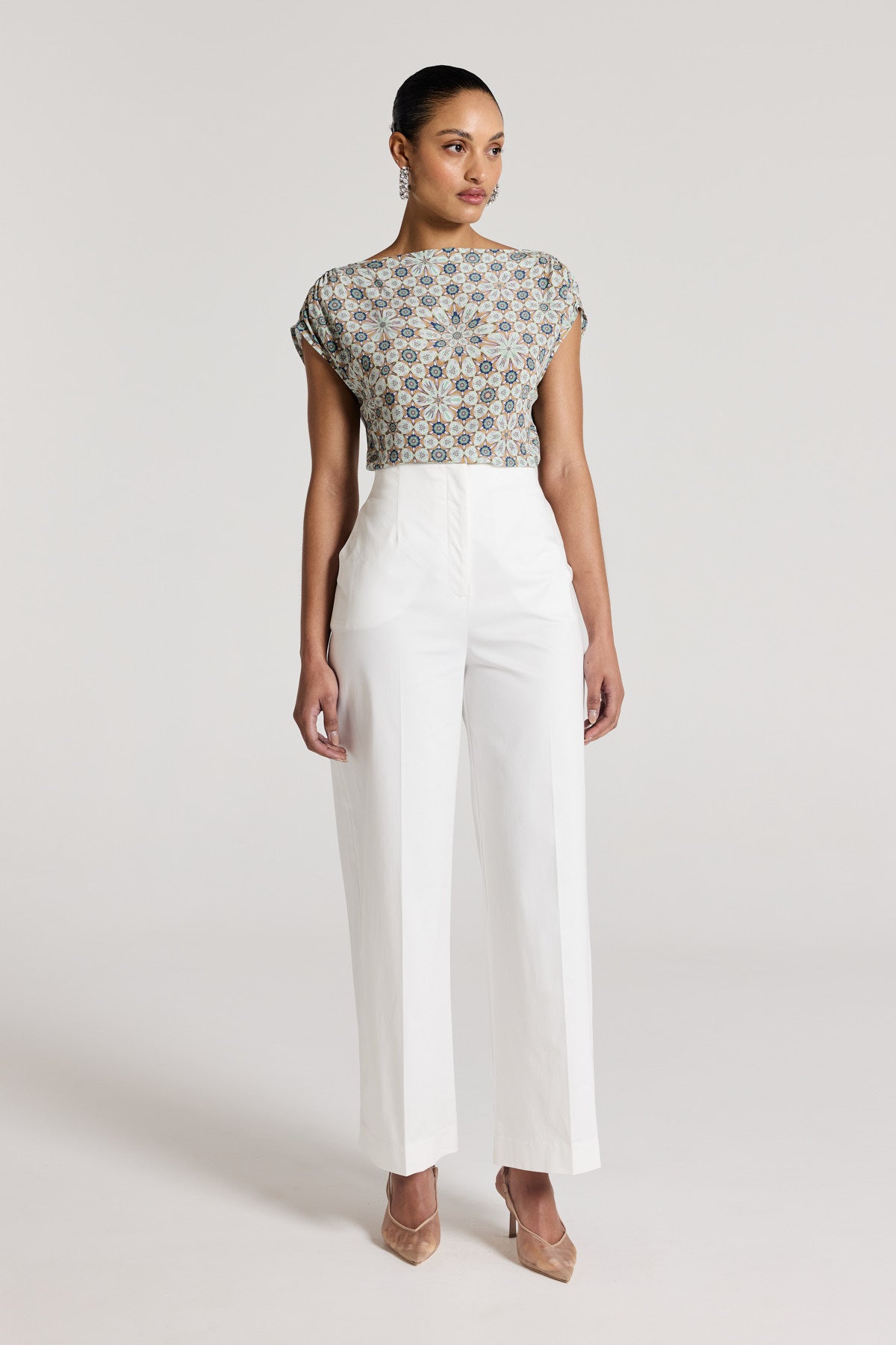 Finn Cotton Pant - White-Perri Cutten