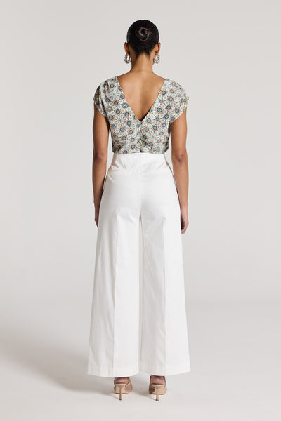 Finn Cotton Pant - White-Perri Cutten