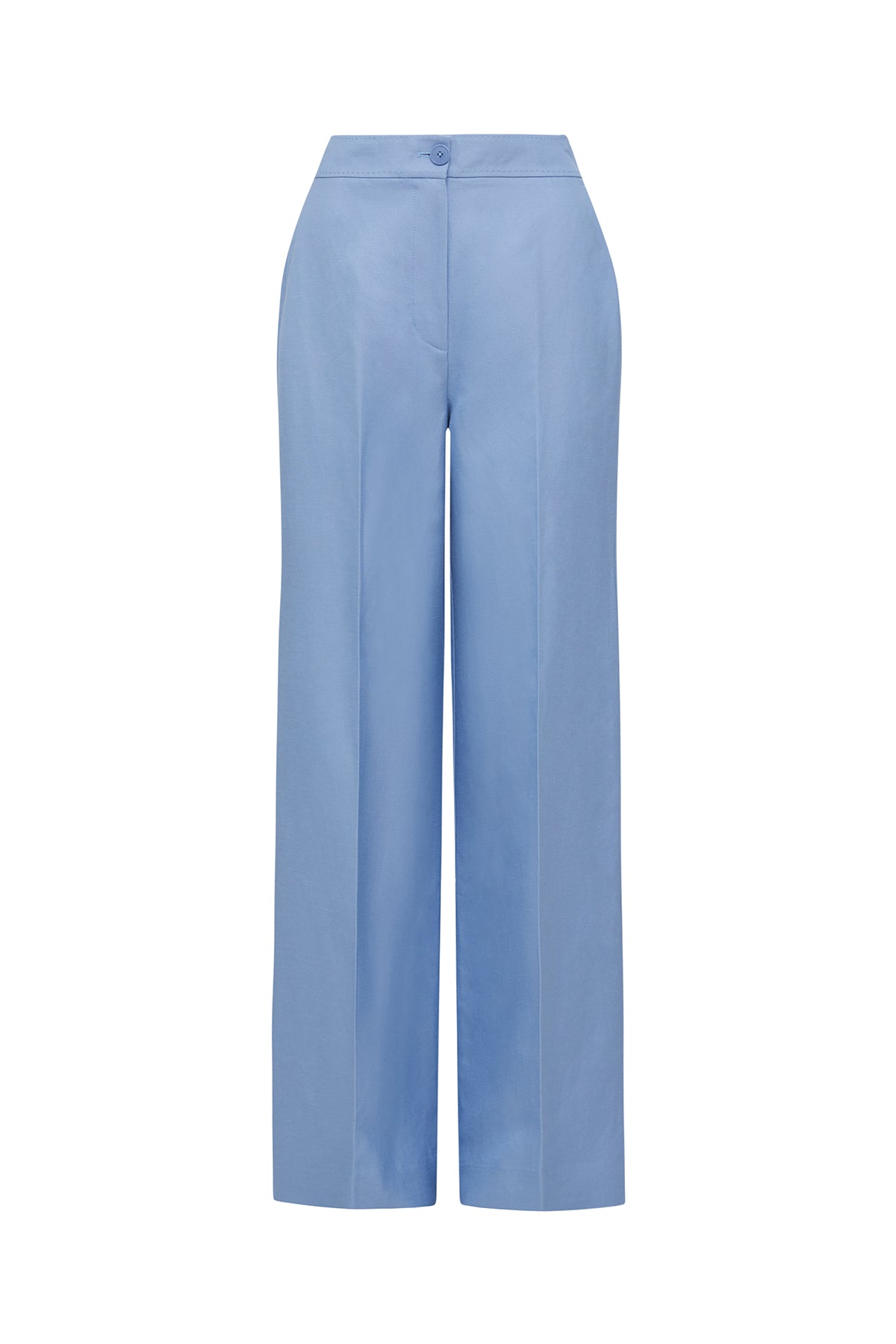 Clemence Linen Pant - Powder Blue-Perri Cutten