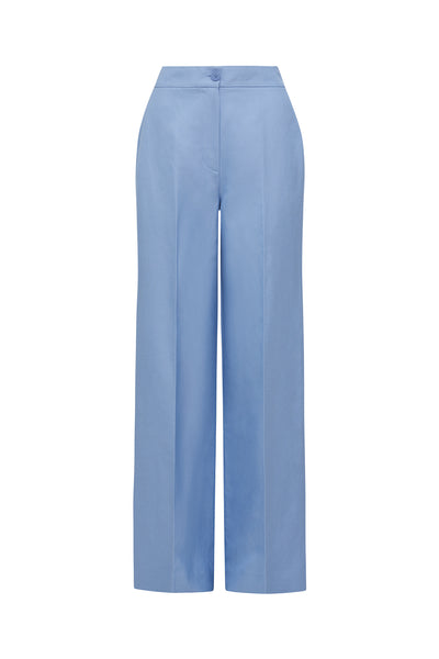 Clemence Linen Pant - Powder Blue-Perri Cutten