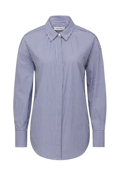 Parsons Stripe Shirt - Navy/White-Perri Cutten