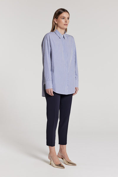 Parsons Stripe Shirt - Navy/White-Perri Cutten