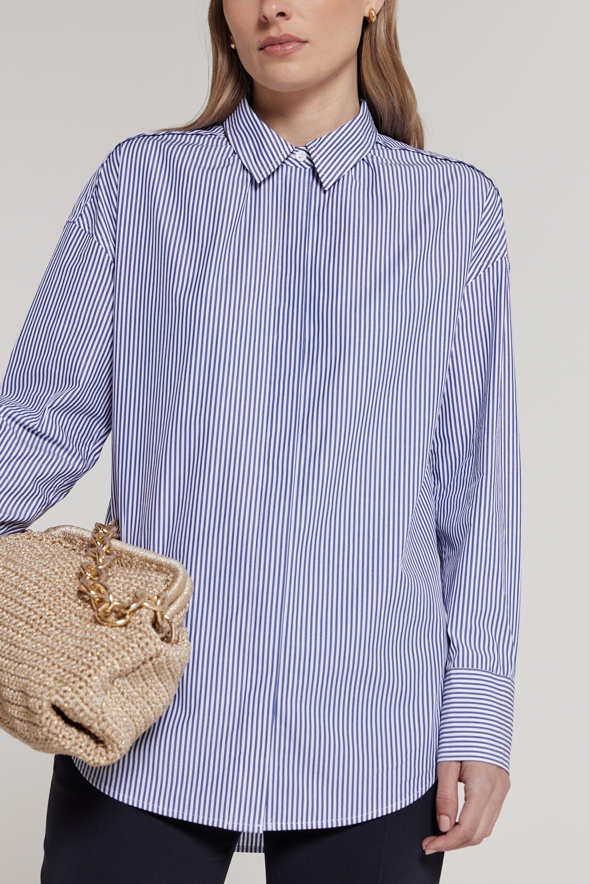 Parsons Stripe Shirt - Navy/White-Perri Cutten