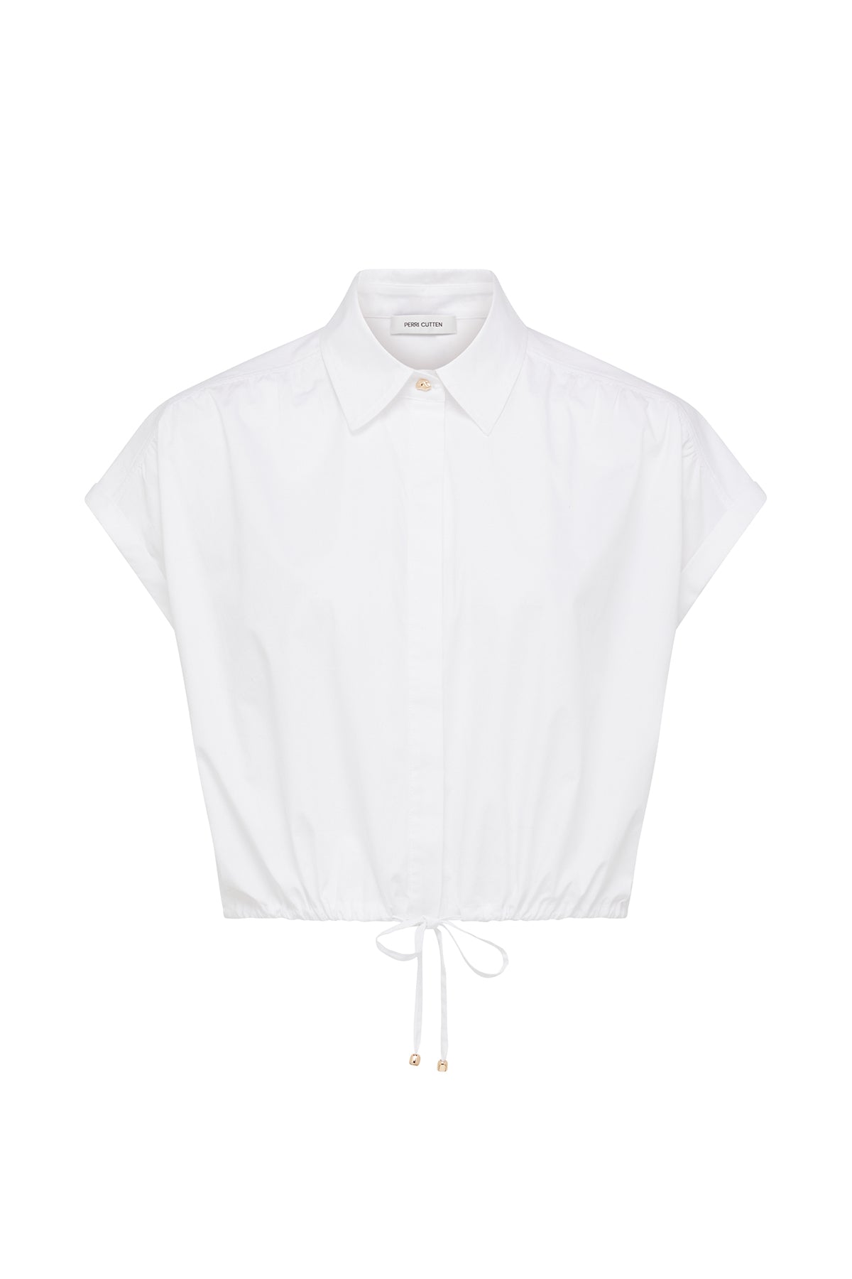 Belle Crop Shirt - White-Perri Cutten