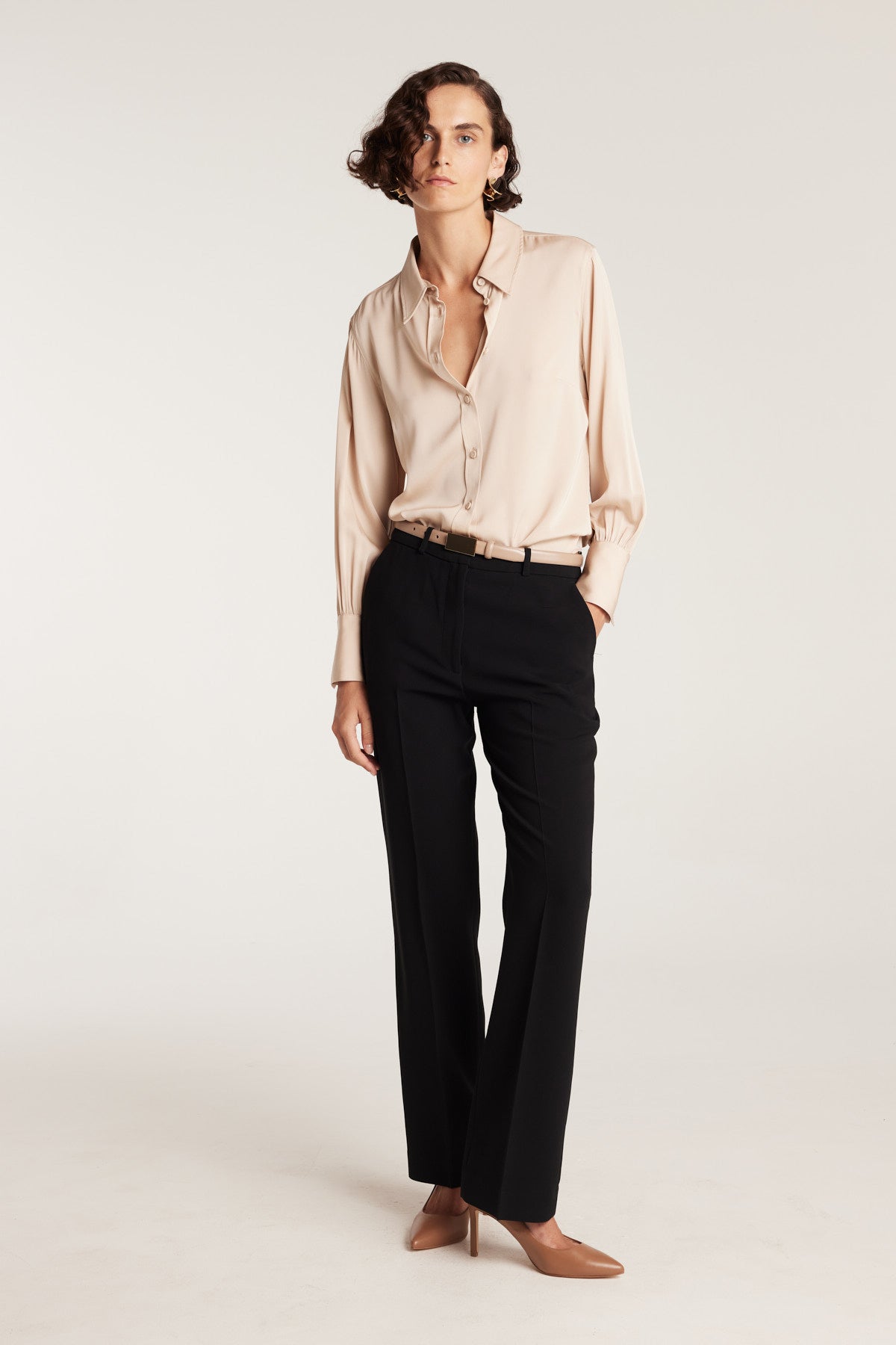 Frida Silk Shirt - Gold-Perri Cutten