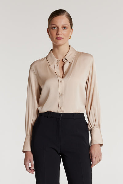 Frida Silk Shirt - Gold-Perri Cutten