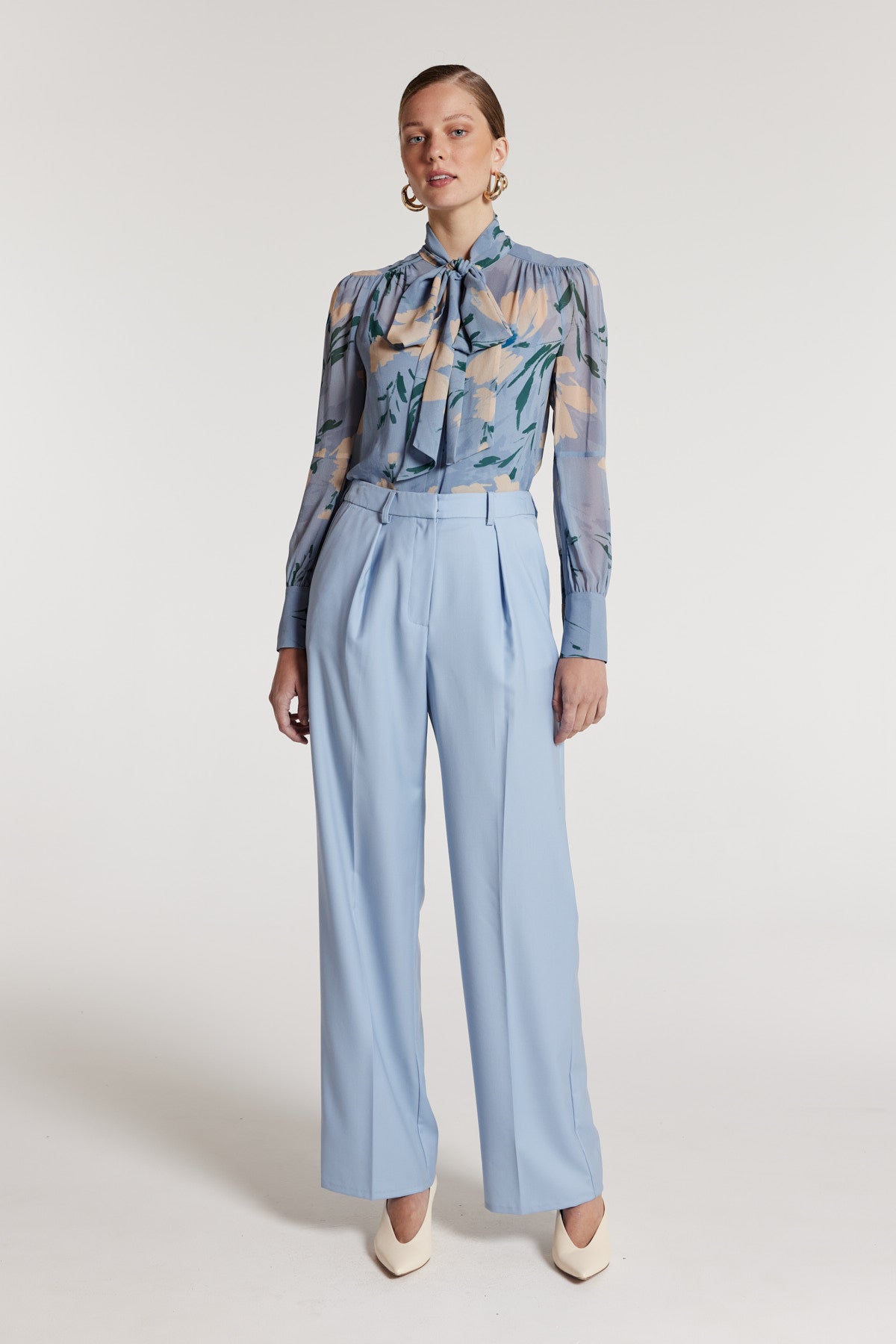 Esther Silk Shirt - Blue Print-Perri Cutten