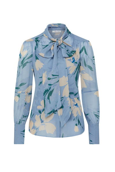 Esther Silk Shirt - Blue Print-Perri Cutten