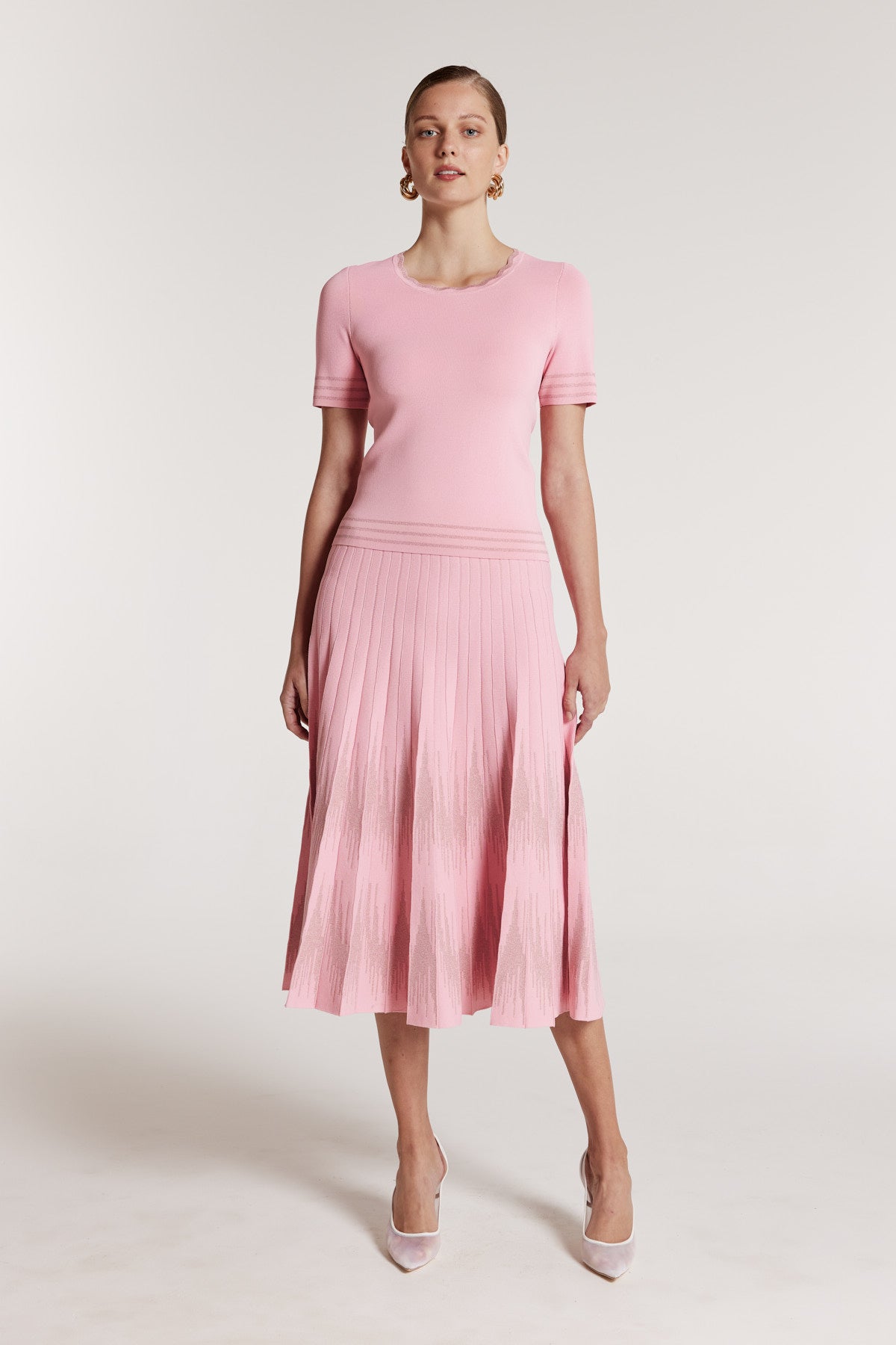 Lurex Knit Top - Pink-Perri Cutten