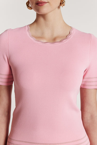 Lurex Knit Top - Pink-Perri Cutten