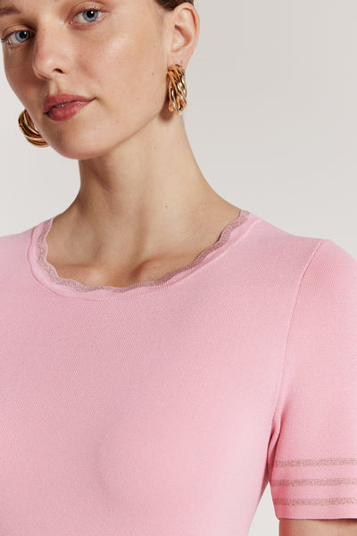 Lurex Knit Top - Pink-Perri Cutten