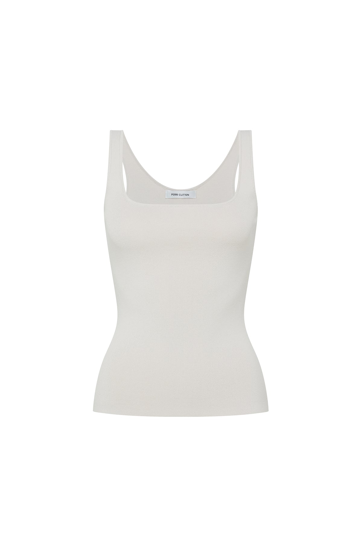 Crepe Knit Singlet - Oyster-Perri Cutten