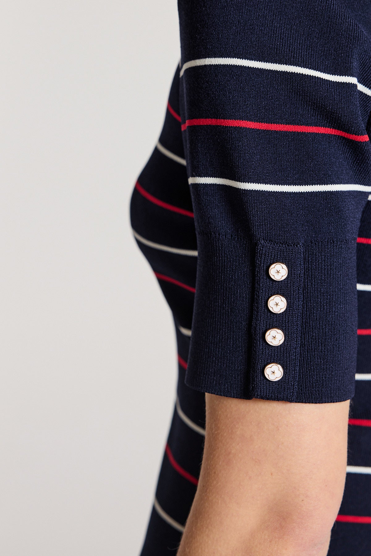 Gabriela Knit Top - Navy/White/Red-Perri Cutten