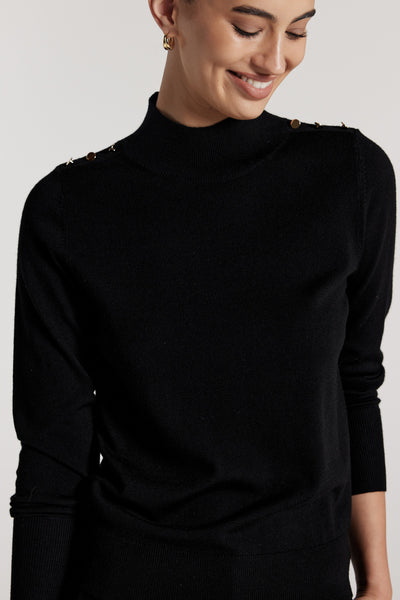 Merino Jumper - Black-Perri Cutten