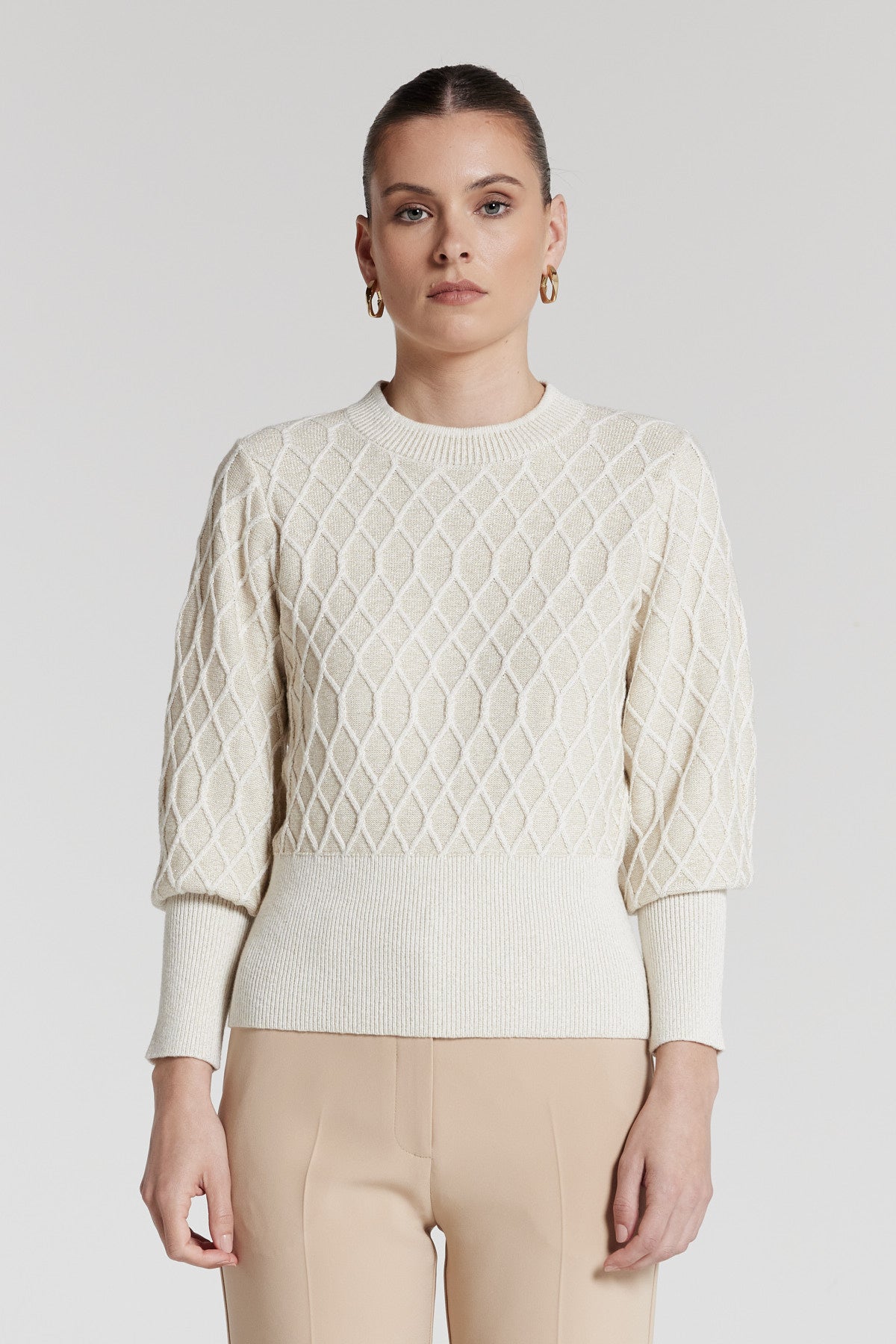 Tivoli Lurex Jumper - Soft Gold-Perri Cutten