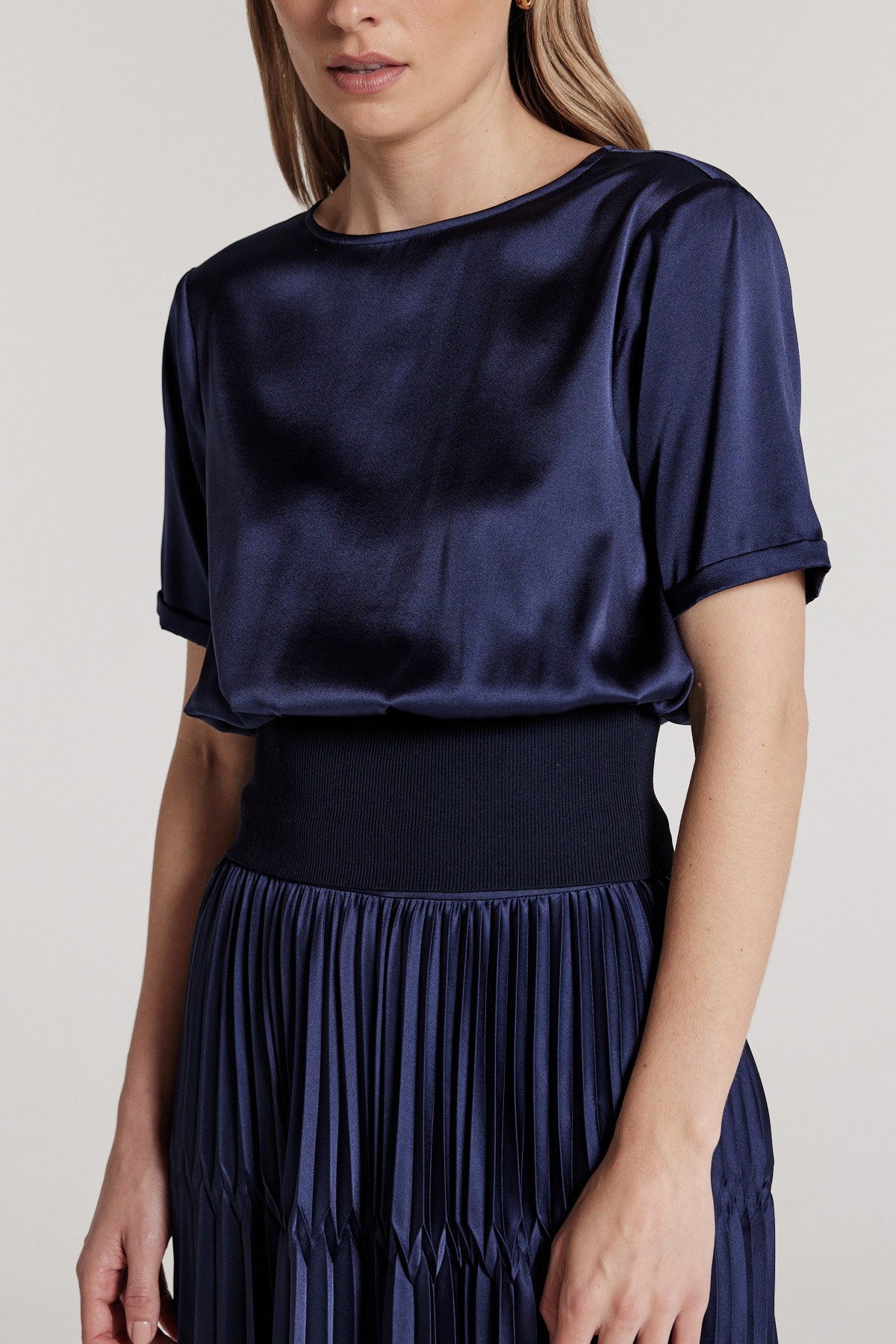 Isla Silk Top - Navy-Perri Cutten