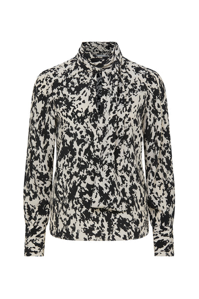 Avril Silk Top - Black/Ivory-Perri Cutten