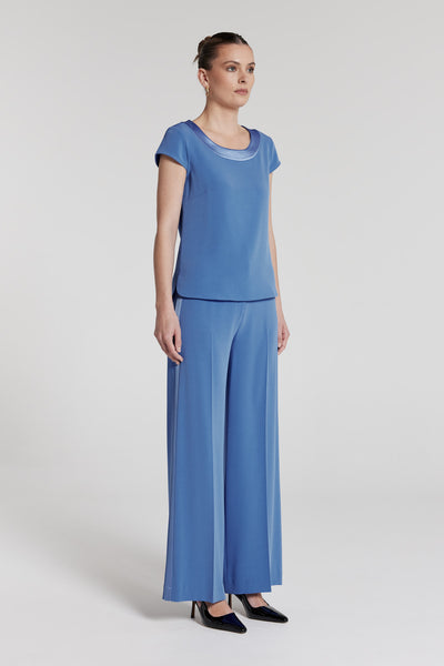 Lina Satin Trim Top - Bluebell-Perri Cutten