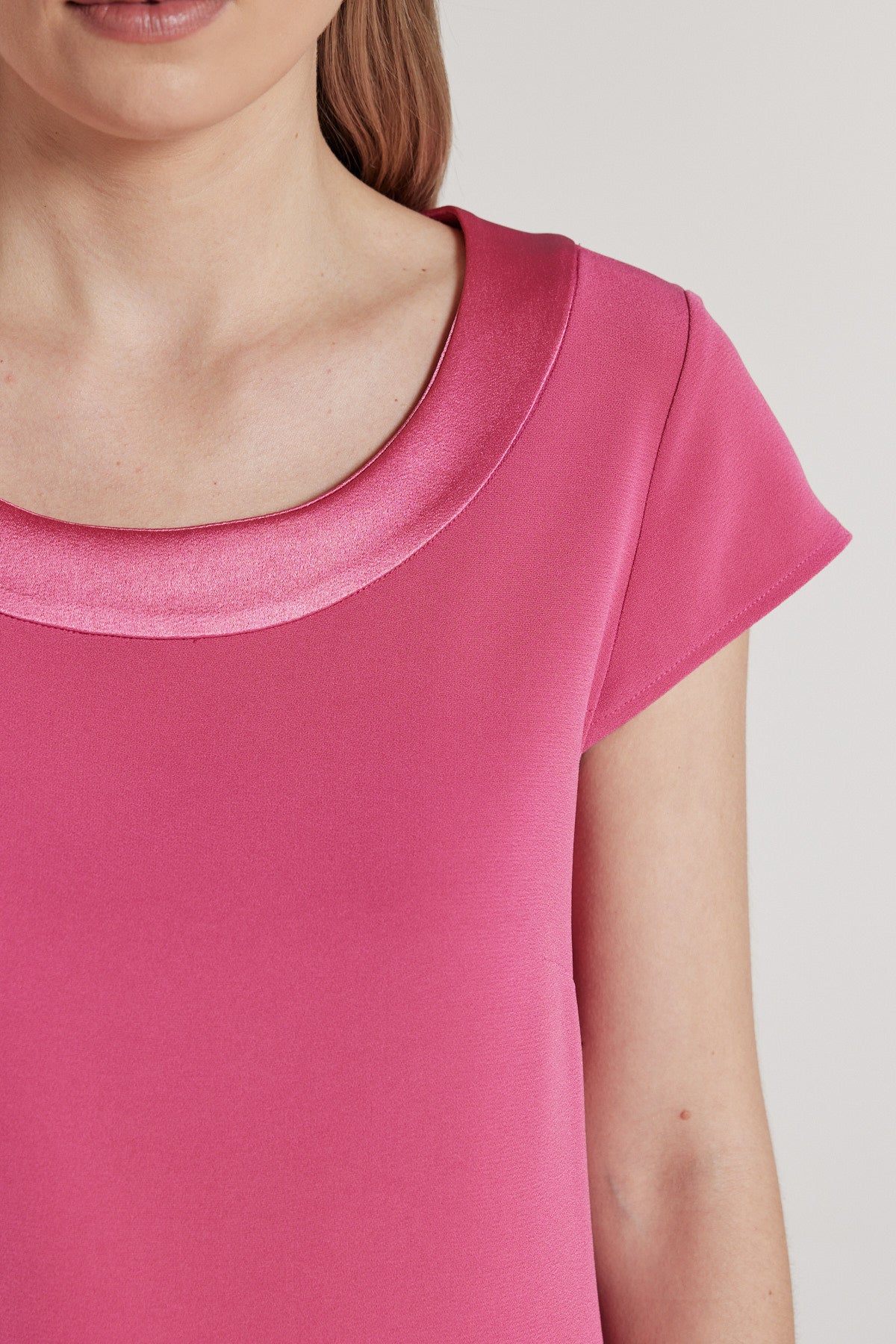 Lina Satin Trim Top - Rose Pink-Perri Cutten