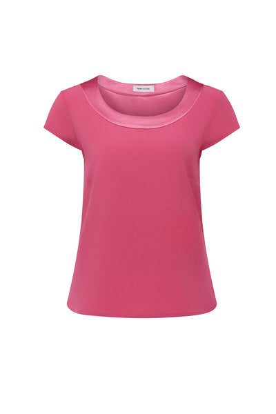 Lina Satin Trim Top - Rose Pink-Perri Cutten